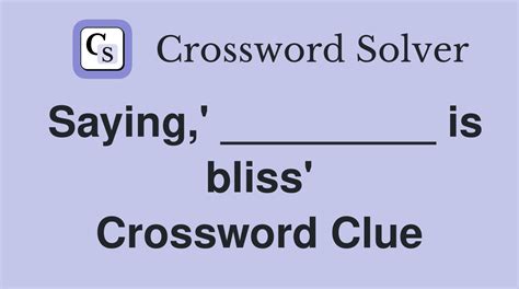 bliss crossword clue|bliss meaning crossword.